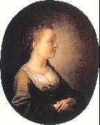 DOU, Gerrit Portrait of a Young Woman oil painting artist